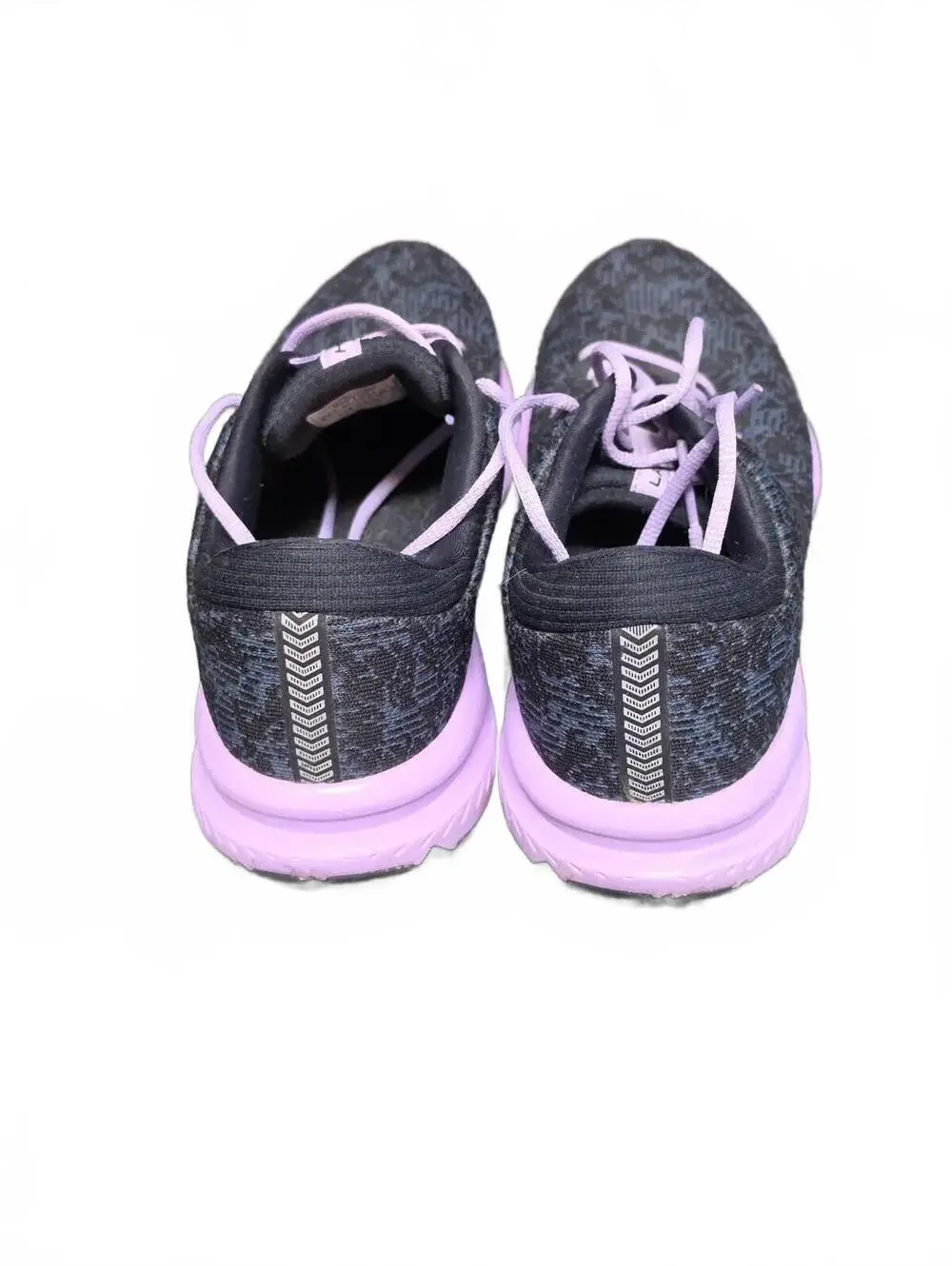Brooks Launch 6 Women's Black Knit Pattern w/Purple Accent Running Shoes Sz 9.5
